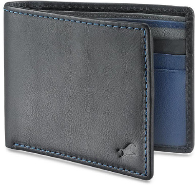 Fastrack Men Black Genuine Leather Wallet(3 Card Slots)