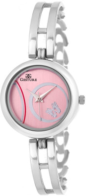 Gesture 105- Pink Butterfly Bracelet Watch - For Girls