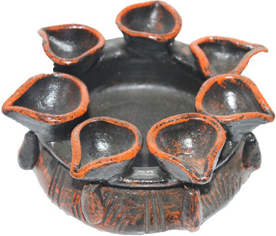 Sarvsiddhi Terracotta Urli With Inbuilt 7 Diya Terracotta Table Diya(Height: 3.5 inch)
Sarvsiddhi Terracotta Urli With Inbuilt 7 Diya Terracotta Table Diya(Height: 3.5 inch)