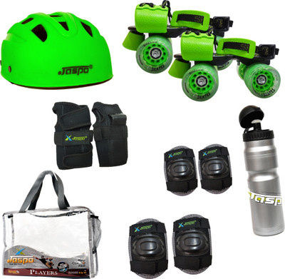 Jaspo Players Delite Green Skates Combo (skates+helmet+knee+elbow+wrist+sipper+bag)suitable for age 6 to 14 years Skating Kit
Jaspo Players Delite Green Skates Combo (skates+helmet+knee+elbow+wrist+sipper+bag)suitable for age 6 to 14 years Skating Kit