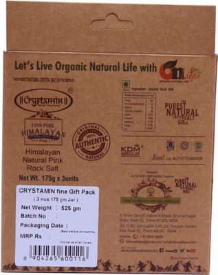 Crystamin HIMALYAN ORIGINAL NATURAL PINK ROCK SALT TRIO PACK (175gm x 3 nos) … Himalayan Pink Salt(0.525)
Crystamin HIMALYAN ORIGINAL NATURAL PINK ROCK SALT TRIO PACK (175gm x 3 nos) … Himalayan Pink Salt(0.525)