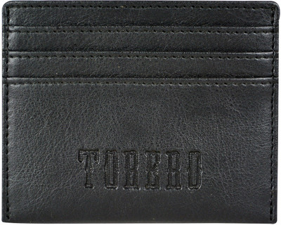 TORERO Men Black Genuine Leather Card Holder(6 Card Slots)