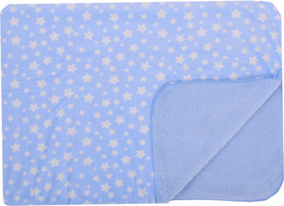 Momsyard Printed Crib Baby Blanket(Polyester, Blue