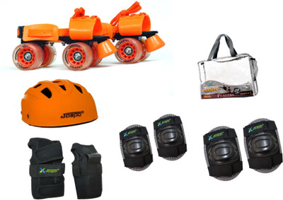 Jaspo Players Pro Orange Senior Skates Combo (skates+helmet+knee+elbow+wrist+bag)suitable for age 6 to 14 years Skating Kit
Jaspo Players Pro Orange Senior Skates Combo (skates+helmet+knee+elbow+wrist+bag)suitable for age 6 to 14 years Skating Kit