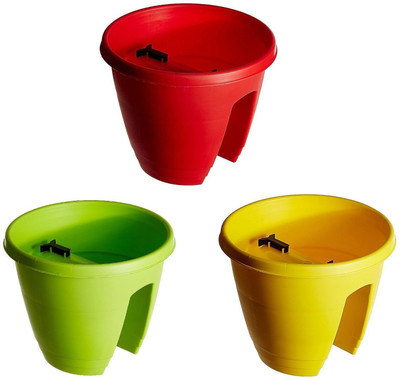 Truphe Railing Pots And Planters, Railing Pot, Railing Planter, Railing Flower Pots Multi Color (12-Inch, Set Of 3) Plant Container Set(Plastic)
Truphe Railing Pots And Planters, Railing Pot, Railing Planter, Railing Flower Pots Multi Color (12-Inch, Set Of 3) Plant Container Set(Plastic)