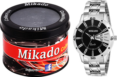 Mikado Exclusive Day and date black dial watch with one stylish outer case and 1 year warranty for Men's and boy's Watch - For Men
Mikado Exclusive Day and date black dial watch with one stylish outer case and 1 year warranty for Men's and boy's Watch - For Men