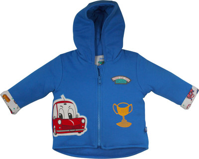 FS MINI KLUB Full Sleeve Printed Baby Boys Jacket, Blue