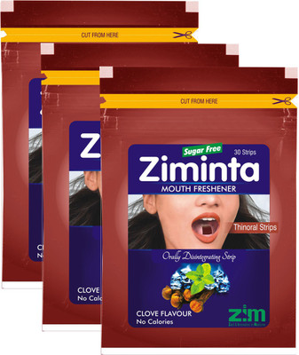 Ziminta Mouth Freshener Orally Disintegrating Strips ( Sugar Free ) - 30 Strips (Cloves Flavour) - Pack Of 3 Strip(30 g)
Ziminta Mouth Freshener Orally Disintegrating Strips ( Sugar Free ) - 30 Strips (Cloves Flavour) - Pack Of 3 Strip(30 g)