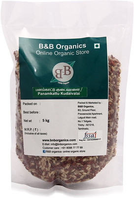 B&B Organics Panamkattu Kudaivalai Red Boiled Rice (Medium Grain, Boiled)(5)