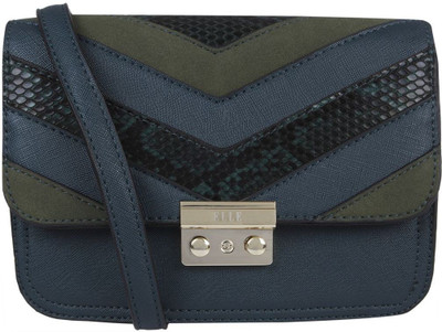 Elle Women Casual Blue PU Sling Bag