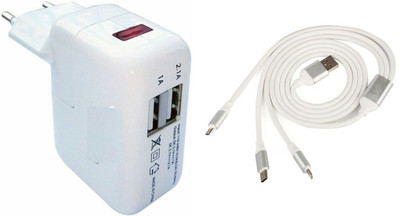 BB4 3 in 1 USB TO Lightning Pin USB Adapter(White)