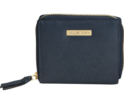 VALENORE Women Blue Genuine Leather Wallet(6 Card Slots), Dark blue