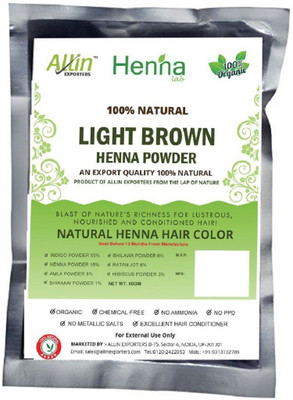 Allin Exporters Light Brown Henna Hair Color – 100% Organic and Chemical Free Henna for Hair Color Hair Care - ( 180 Gram = 3 Packet)(180 g)
Allin Exporters Light Brown Henna Hair Color – 100% Organic and Chemical Free Henna for Hair Color Hair Care - ( 180 Gram = 3 Packet)(180 g)