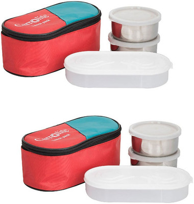 Philco Combo 3 in 1 Red Lunchbox-4 Steel Container:2 Plastic Chapati tray 6 Containers Lunch Box(1300 ml), Multicolor
Philco Combo 3 in 1 Red Lunchbox-4 Steel Container:2 Plastic Chapati tray 6 Containers Lunch Box(1300 ml), Multicolor