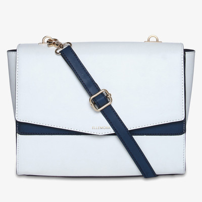 Ellemora Women Casual White PU Sling Bag