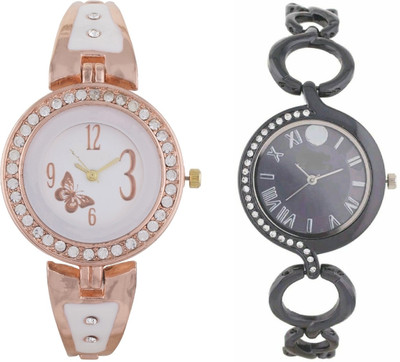 RAgmel White black combo new stylish 0004 Watch - For Girls