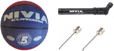 Nivia Combo of 3, One Europa Basketball ,One Double Action Pump , and Two Needle- Basketball - Size: 5(Pack of 1, Multicolor)
Nivia Combo of 3, One Europa Basketball ,One Double Action Pump , and Two Needle- Basketball - Size: 5(Pack of 1, Multicolor)