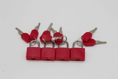 SHAFIRE Set of 4 Small Padlocks for Securing Luggage while Travelling - Includes 2 Keys for each Lock Lock(Red)
SHAFIRE Set of 4 Small Padlocks for Securing Luggage while Travelling - Includes 2 Keys for each Lock Lock(Red)