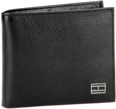 Tommy Hilfiger Men Black Genuine Leather Wallet(4 Card Slots)