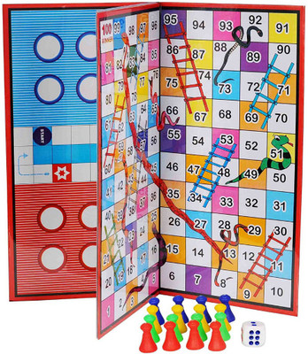 GSI Ludo Snakes and Ladders Kids board game with Laminated PVC board Board Game
