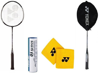 Yonex Combo Of Five- Two 'GR 303 Saniya Nehwal Special Edition ' Badminton rackets ( Half Cover), one 'Mavis 10' shuttle Cock,(1/2 dozen) and One Pair of Wrist Band Badminton Kit
Yonex Combo Of Five- Two 'GR 303 Saniya Nehwal Special Edition ' Badminton rackets ( Half Cover), one 'Mavis 10' shuttle Cock,(1/2 dozen) and One Pair of Wrist Band Badminton Kit