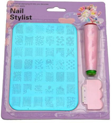 Royalkart Nail art Stamping Kit Image Plate Gift Girl Woman XY12(Pink)