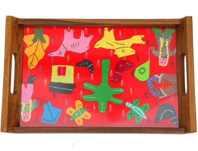 Indikala Applique Work 13 Inch X 8 Inch Tray