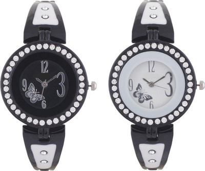 RAgmel Black white combo new stylish 0006 Watch - For Girls