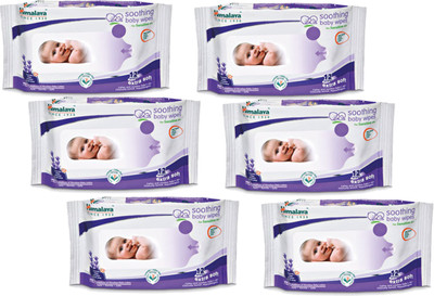 Himalaya Soothing Baby Wipes 12 (Pack of 6) 72 Wipes(6 Pieces)