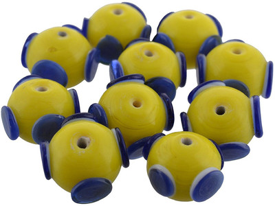 GOELX Plastic Ceramic Fashion Blue n Yellow Beads 10mm for jewellery making, crafts- pack of 20
GOELX Plastic Ceramic Fashion Blue n Yellow Beads 10mm for jewellery making, crafts- pack of 20