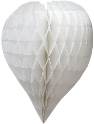 Shreeji Decoration White Heart,Diamond Shape Tissue Paper ball - 65 g