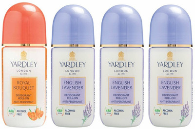 Yardley London 1 Royal Bouquet and 3 English Lavender Deodorant Roll-on - For Men & Women(Pack of 4) Deodorant Roll-on - For Men & Women(200 ml, Pack of 4)
Yardley London 1 Royal Bouquet and 3 English Lavender Deodorant Roll-on - For Men & Women(Pack of 4) Deodorant Roll-on - For Men & Women(200 ml, Pack of 4)