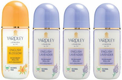 Yardley London 1 English Blossom and 3 English Lavender Deodorant Roll-on - For Men & Women(Pack of 4) Deodorant Roll-on - For Men & Women(200 ml, Pack of 4)
Yardley London 1 English Blossom and 3 English Lavender Deodorant Roll-on - For Men & Women(Pack of 4) Deodorant Roll-on - For Men & Women(200 ml, Pack of 4)