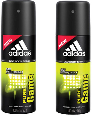ADIDAS Pure Game Deodorant Body Spray Pack of 2 (150ML each) Combo Deodorant Spray - For Men(300 ml, Pack of 2)
ADIDAS Pure Game Deodorant Body Spray Pack of 2 (150ML each) Combo Deodorant Spray - For Men(300 ml, Pack of 2)