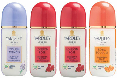 Yardley London 1 English Lavender, 2 London Rose and 1 Royal Bouquet Deodorant Roll-on - For Men & Women(Pack of 4) Deodorant Roll-on - For Men & Women(200 ml, Pack of 4)
Yardley London 1 English Lavender, 2 London Rose and 1 Royal Bouquet Deodorant Roll-on - For Men & Women(Pack of 4) Deodorant Roll-on - For Men & Women(200 ml, Pack of 4)