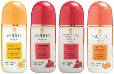 Yardley London 1 English Blossom, 2 London Rose and 1 Royal Bouquet Deodorant Roll-on - For Men & Women(Pack of 4) Deodorant Roll-on - For Men & Women(200 ml, Pack of 4)
Yardley London 1 English Blossom, 2 London Rose and 1 Royal Bouquet Deodorant Roll-on - For Men & Women(Pack of 4) Deodorant Roll-on - For Men & Women(200 ml, Pack of 4)