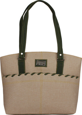 DIVYANSH COLLECTION Hand-held Bag(Tan, Green), Green;tan
