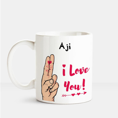 Huppme I Love you Aji printed personalized coffee mug Ceramic Mug(350 ml), Multicolor
Huppme I Love you Aji printed personalized coffee mug Ceramic Mug(350 ml), Multicolor