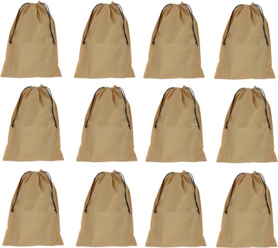 Addyz Pack of 12 Shoe Pouch Shoe Cover Shoe Kit (Beige)(Beige)