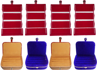 Funkroo Combo 4 pc red earring folder 2 pc ring box and 2 pc blue ear ring box jewelry vanity box Makeup Vanity Box(Multicolor)
Funkroo Combo 4 pc red earring folder 2 pc ring box and 2 pc blue ear ring box jewelry vanity box Makeup Vanity Box(Multicolor)