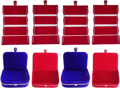 Funkroo Combo 4 pc red earring folder 2 red ear ring box and 2 pc blue ring box jewelry vanity box Makeup Vanity Box(Multicolor)
Funkroo Combo 4 pc red earring folder 2 red ear ring box and 2 pc blue ring box jewelry vanity box Makeup Vanity Box(Multicolor)