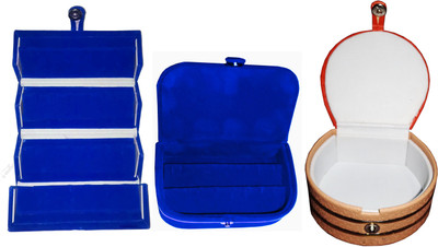 Funkroo Combo 1 pc blue earring folder 1 blue ear ring box and 1 pc bangle box jewelry vanity case Makeup Vanity Box(Multicolor)
Funkroo Combo 1 pc blue earring folder 1 blue ear ring box and 1 pc bangle box jewelry vanity case Makeup Vanity Box(Multicolor)