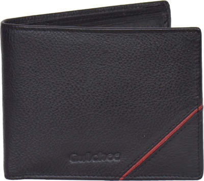 Gulchee Men Black Genuine Leather Wallet(8 Card Slots)