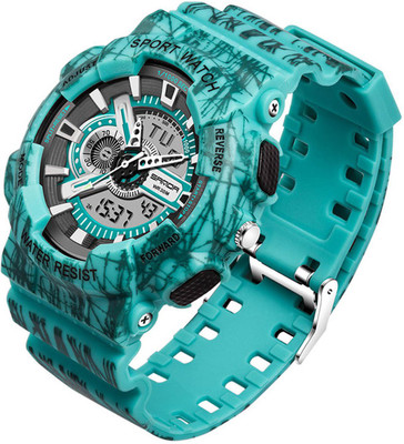 Sanda SD-799 Dual Display Analog Digital Led Display S-Shock Watch Watch - For Men