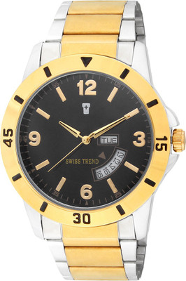 Swiss Trend 2288 Black Dial Tough Day & Date Watch - For Men