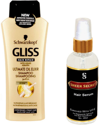Schwarzkopf ULTIMATE OIL ELIXER SHAMPOO 400ML with SHEER SECRET SERUM 100ML(Set of 2)
Schwarzkopf ULTIMATE OIL ELIXER SHAMPOO 400ML with SHEER SECRET SERUM 100ML(Set of 2)