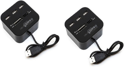 durReey Set of 2 Multi-card Reader with 3-port Combo for SD/MMC/M2/MS Memory Card 2.0 All in 1 USB Hub(Black)
durReey Set of 2 Multi-card Reader with 3-port Combo for SD/MMC/M2/MS Memory Card 2.0 All in 1 USB Hub(Black)