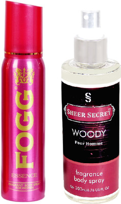 Fogg ESSENCE 150 ML with WOODY MEN BODY MIST 200 ML(Set of 2)
