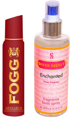 Fogg MONARCH 150 ML with ENCHANTED WOMEN BODY MIST 200 ML(Set of 2)