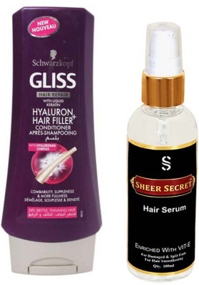 Schwarzkopf HYALURON HAIR FILLER CONDITIONER 200ML with SHEER SECRET SERUM 100ML(Set of 2)
Schwarzkopf HYALURON HAIR FILLER CONDITIONER 200ML with SHEER SECRET SERUM 100ML(Set of 2)